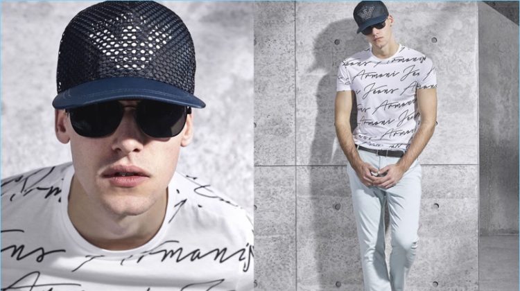 A casual style pervades Armani Jeans' spring-summer 2017 men's lookbook.