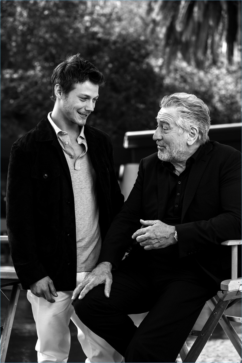 McCaul Lombardi and Robert De Niro share a moment while shooting Ermenegildo Zegna's Defining Moments campaign. » Defining Moments: Robert De Niro & McCaul Lombardi Connect for Ermenegildo Zegna Campaign McCaul Lombardi and Robert De Niro share a moment while shooting Ermenegildo Zegna's Defining Moments campaign.