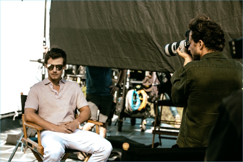 Behind the Scenes: Francesco Carrozzini photographs McCaul Lombardi for Ermenegildo Zegna's Defining Moments campaign.