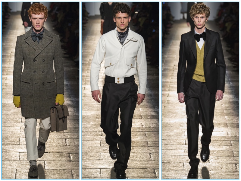 Bottega Veneta presents its fall-winter 2017 men's collection during Milan Fashion Week.