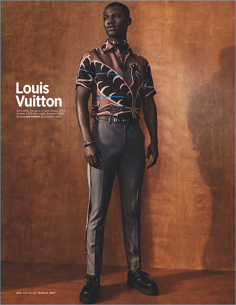 Kesse Donkor stands tall in a safari inspired look from French fashion house, Louis Vuitton.