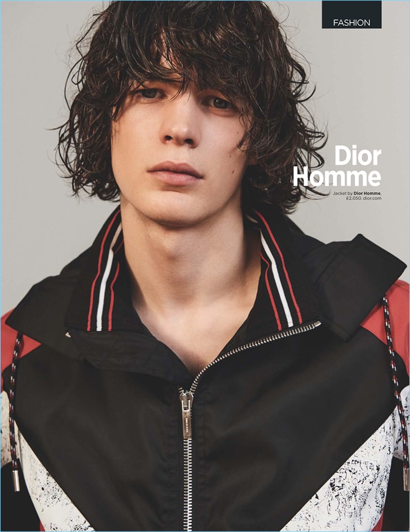 Fionnan goes sporty in Dior Homme for British GQ.