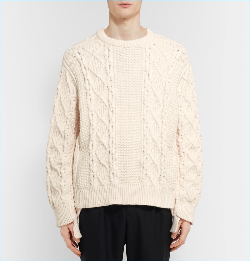 Burberry Men's Oversized Cable-Knit Sweater