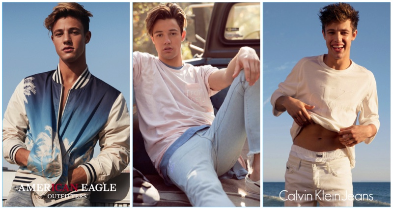 Cameron Dallas stars in fashion campaigns for American Eagle, Penshoppe, and Calvin Klein.