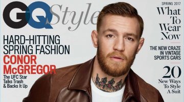 Conor McGregor Covers GQ Style, Talks Fame & Value Conor McGregor covers the spring 2017 issue of GQ Style. McGregor sports a brown leather jacket by Neil Barrett with a shirt and belt by Dolce & Gabbana. The UFC star also wears Levi's jeans and a Breguet watch.