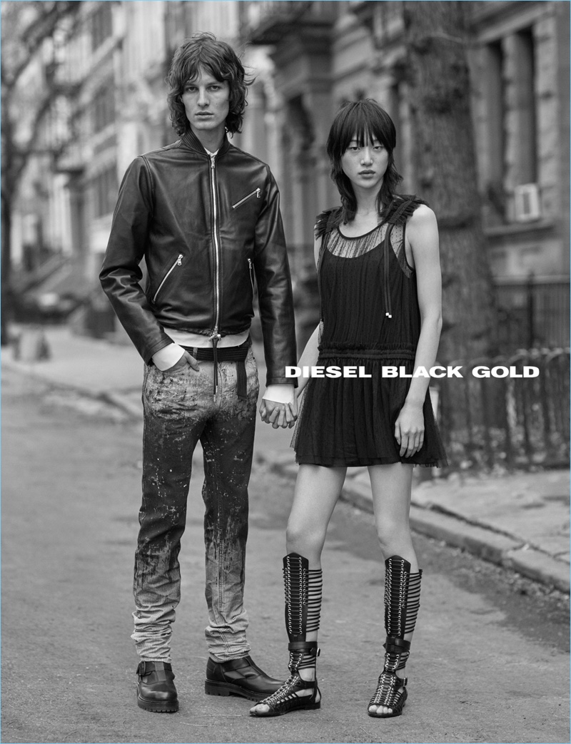 Ákos Sógor couples up with Sora Choi for Diesel Black Gold's spring-summer 2017 campaign.