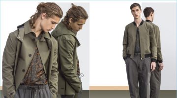 Emporio Armani Embraces a Metropolitan Flair for Spring '17 Collection Khaki works well alongside grey for an urban friendly color palette from Emporio Armani.