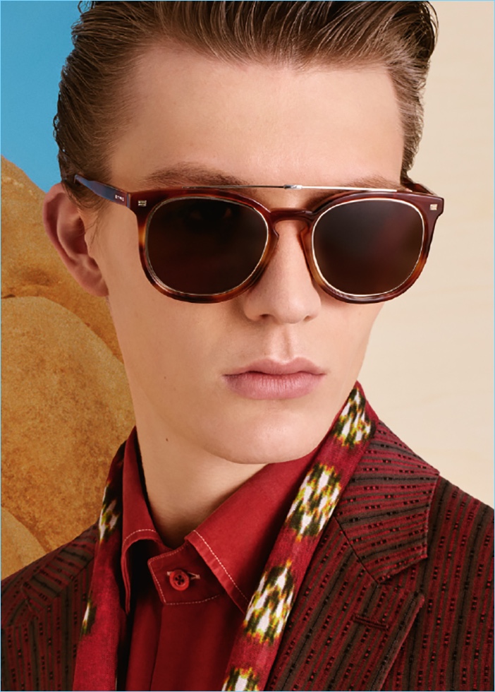 Finnlay Davis fronts Etro's spring-summer 2017 eyewear campaign.