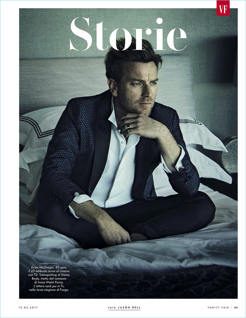 Scottish actor Ewan McGregor sports a tuxedo for the pages of Vanity Fair Italia.