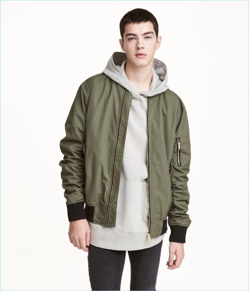 H&M Green Bomber Jacket