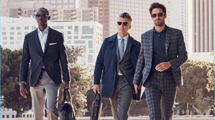 J.Hilburn enlists models Armando Cabral, John Pearson, and Josh Wald for its spring-summer 2017 lookbook.