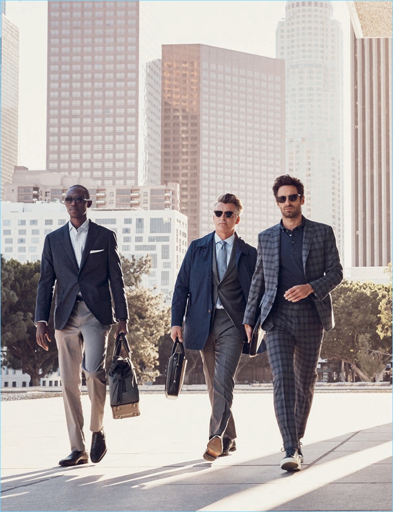 J.Hilburn enlists models Armando Cabral, John Pearson, and Josh Wald for its spring-summer 2017 lookbook.