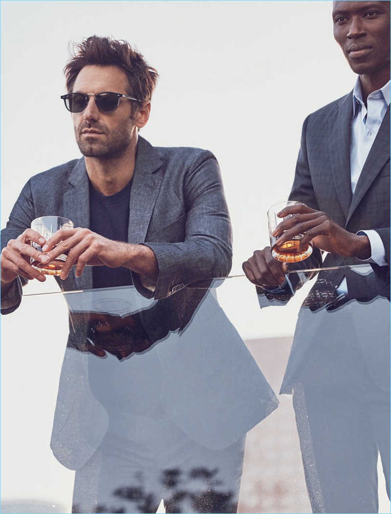 Leading models Josh Wald and Armando Cabral front J.Hilburn's spring-summer 2017 outing.