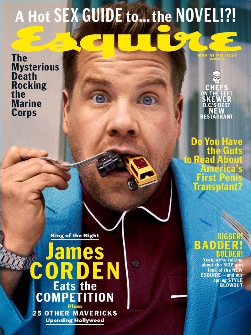 James Corden covers the March 2017 issue of Esquire magazine.