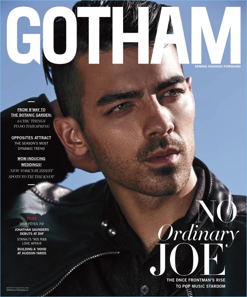 Joe Jonas covers the most recent issue of Gotham magazine.