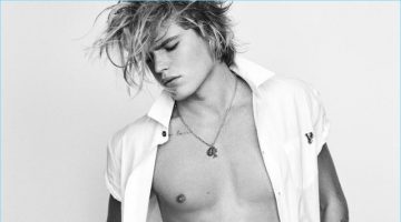 Aussie model Jordan Barrett is front and center for Versace Jeans' spring-summer 2017 campaign.