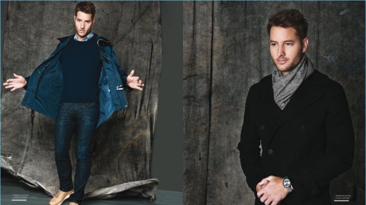 Actor Justin Hartley wears Louis Vuitton for the pages of Haute Living.