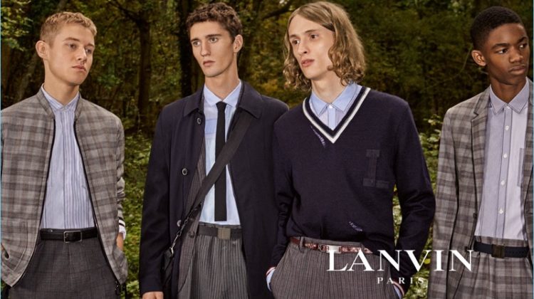 Rich Cole, Joby Barrett, Tony Minenkov, and Montell Martin star in Lanvin's spring-summer 2017 campaign.