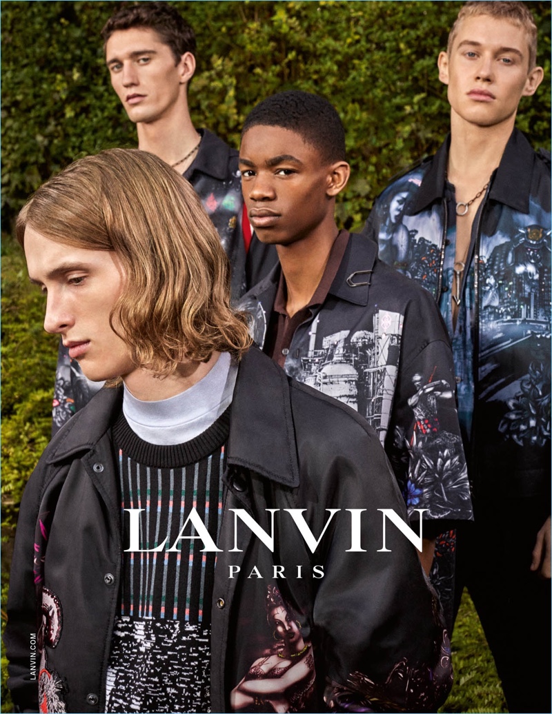 Lanvin features graphic prints for its spring-summer 2017 men's campaign.