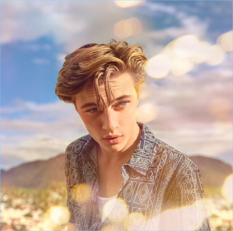 Lucky Blue Smith reunites with H&M for its Coachella collection campaign.