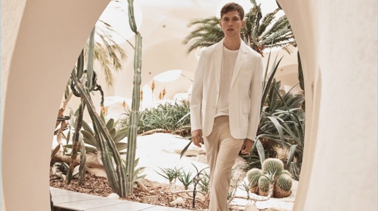 Josh Olins photographs Mathias Lauridsen in summer suiting from Mango's Committed Collection.