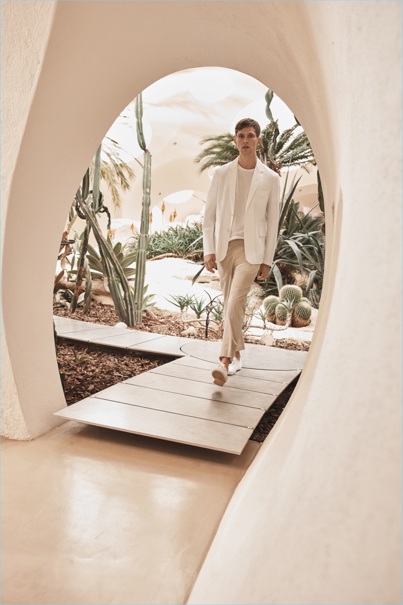 Josh Olins photographs Mathias Lauridsen in summer suiting from Mango's Committed Collection.