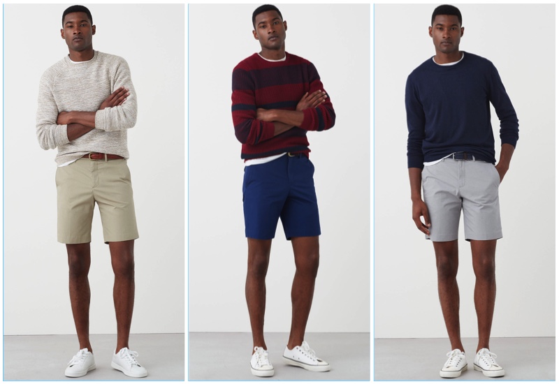 Jourdan Copeland models Bermuda shorts from Mango Man.