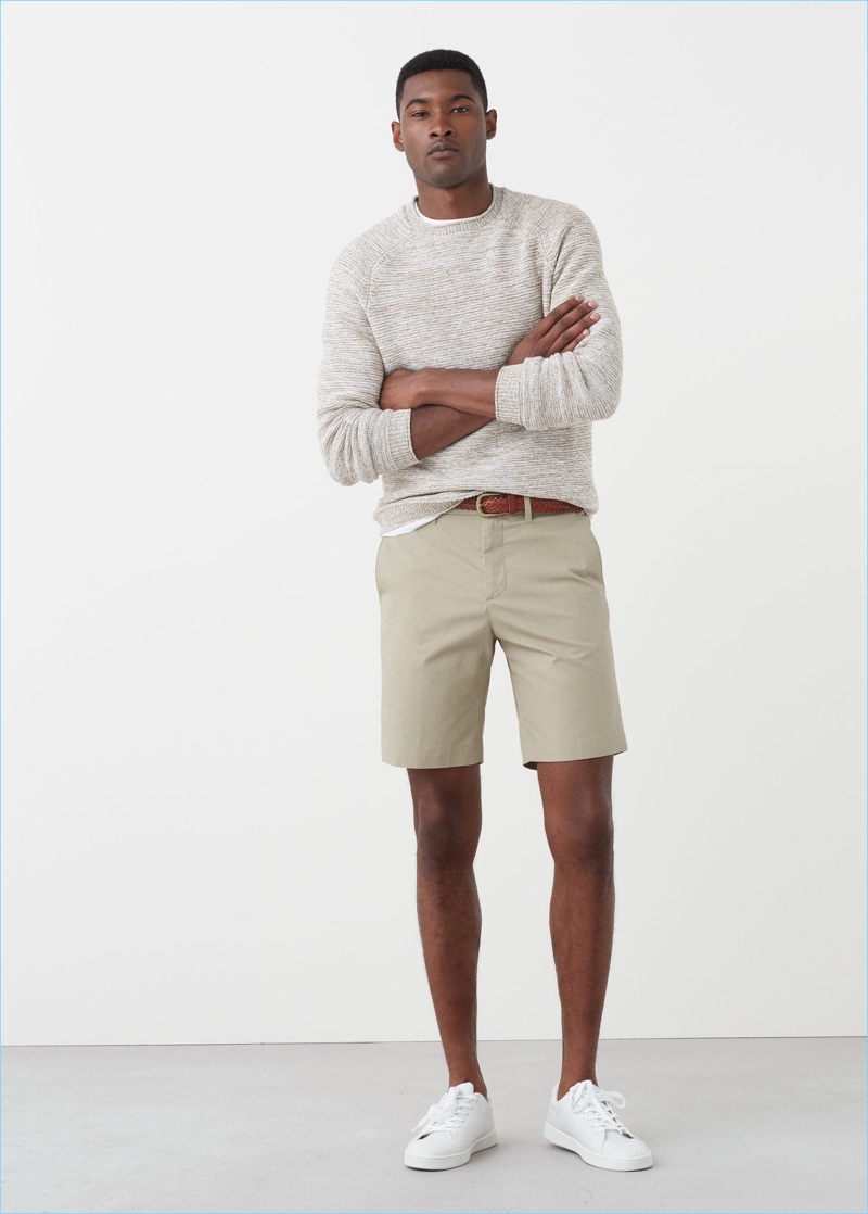 Embrace neutrals with a pair of khaki Bermuda shorts from Mango Man.