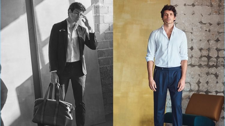 Oriol Elcacho and Andres Velencoso don tailoring from Massimo Dutti's spring-summer 2017 collection.