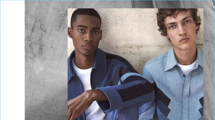 Keiron Caynes and Swann Guerrault star in Neil Barrett's spring-summer 2017 campaign.