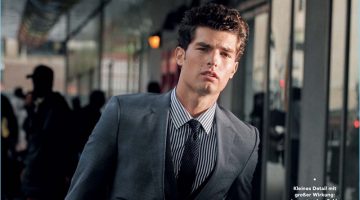 Embracing a business look, Paolo Anchisi wears a suit by HUGO Hugo Boss.