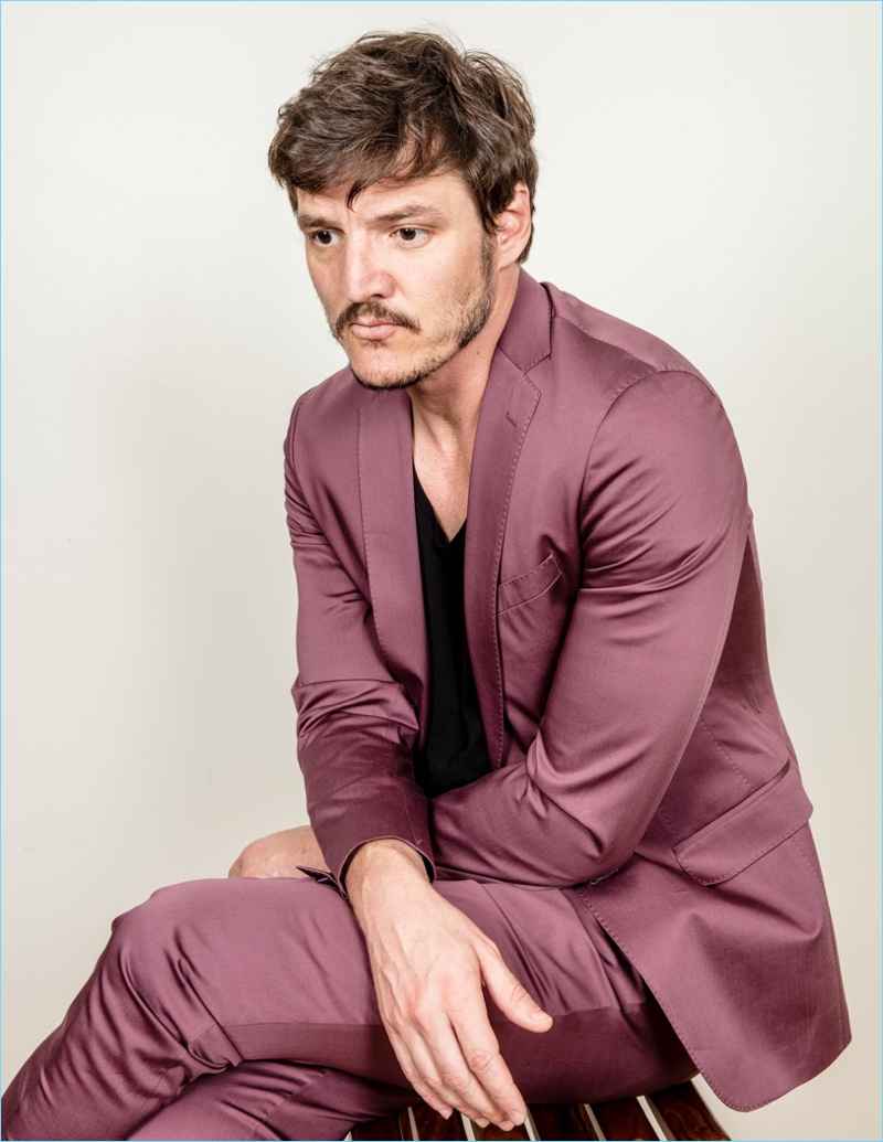 Sitting for a portrait, Pedro Pascal appears in a photo shoot for Solar magazine.