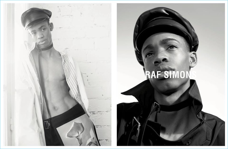 Montell Martin links up with photographer Willy Vanderperre for Raf Simons' spring-summer 2017 campaign.