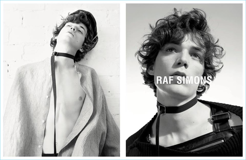 Baptiste Faure fronts Raf Simons' spring-summer 2017 advertising campaign.