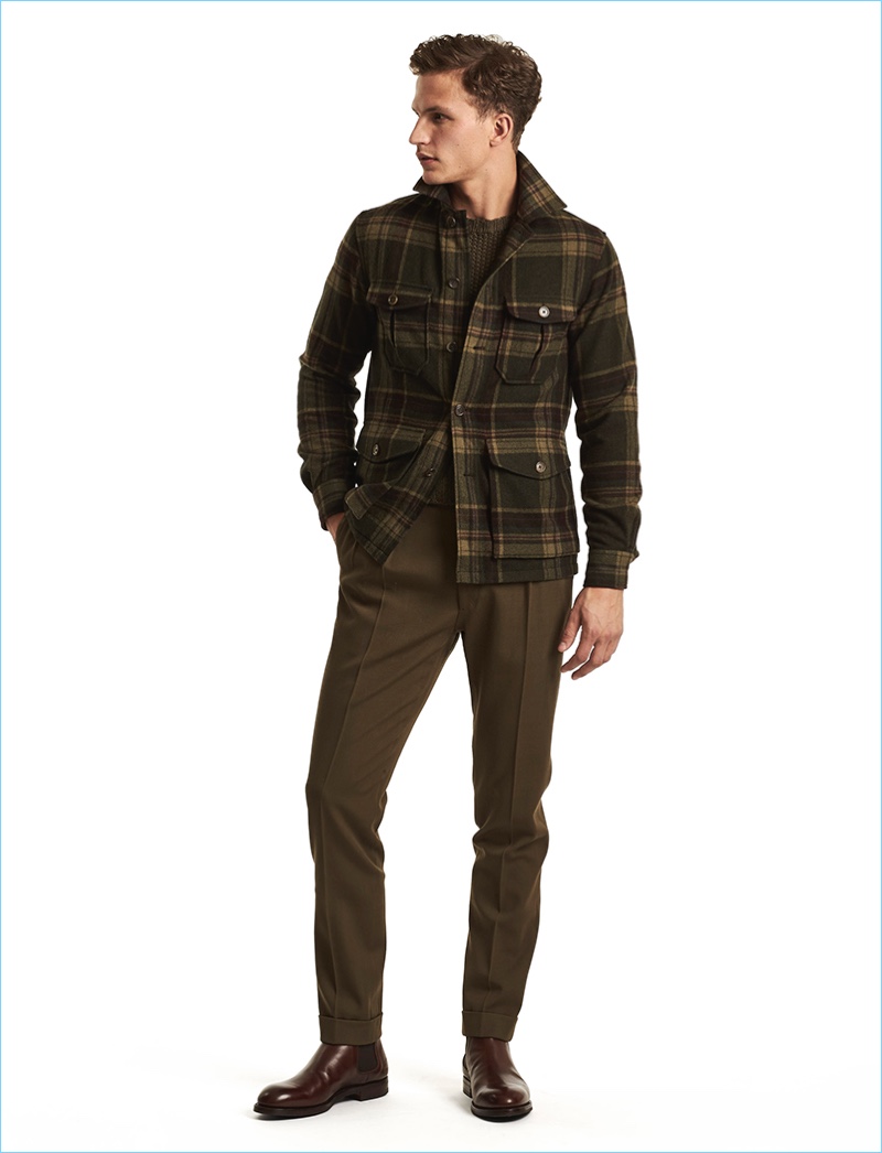 Bring a little of the outdoors into your fall wardrobe with Ralph Lauren Purple Label's plaid jacket.