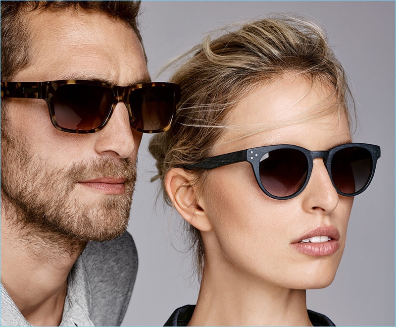 Models Will Chalker and Karolína Kurková front s.Oliver Black Label's spring-summer 2017 eyewear campaign.