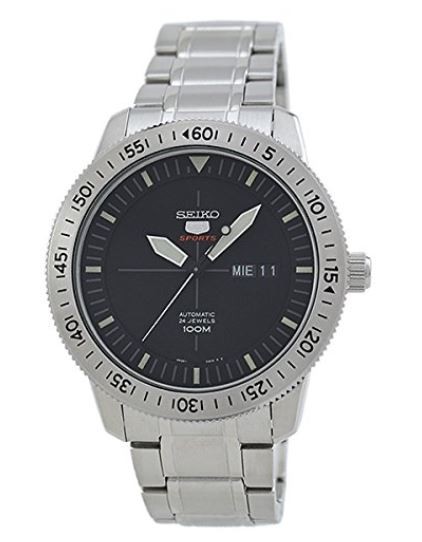 Seiko Automatic Black Dial Stainless Steel Diving Watch