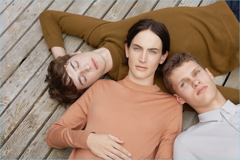 Dylan Fender, Jane Moseley, and Will Dailey star in Sunspel's spring-summer 2017 campaign.