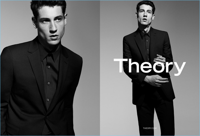 Nicolas Ripoll suits up for Theory's spring-summer 2017 advertising campaign.