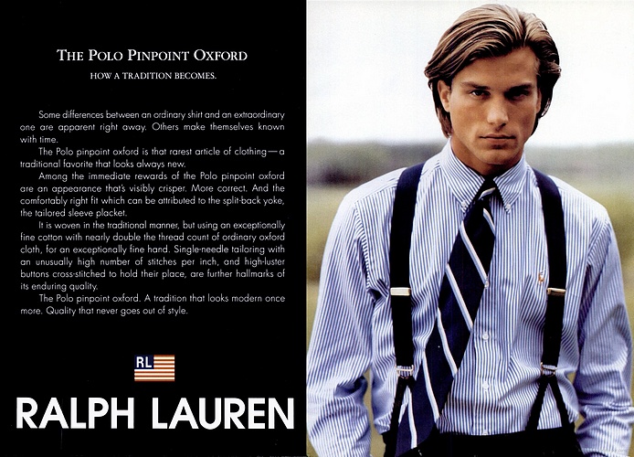 Thom Gwin appears in Ralph Lauren's fall-winter 1995 campaign.