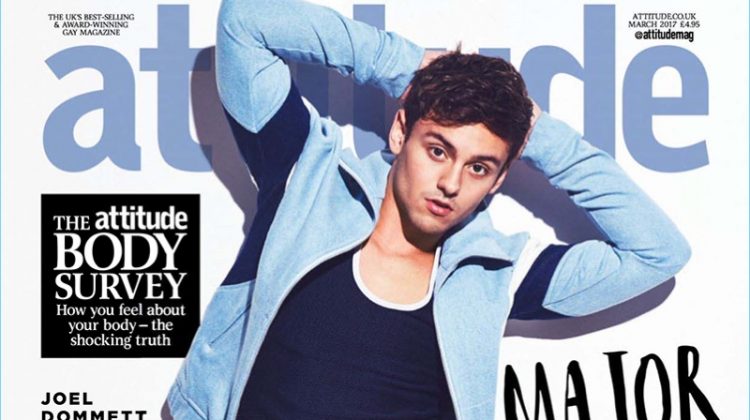 Tom Daley covers the March 2017 issue of Attitude magazine.