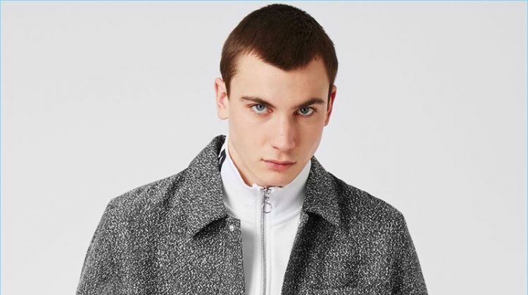 Topman updates the classic coach jacket with a modern grey textured approach.