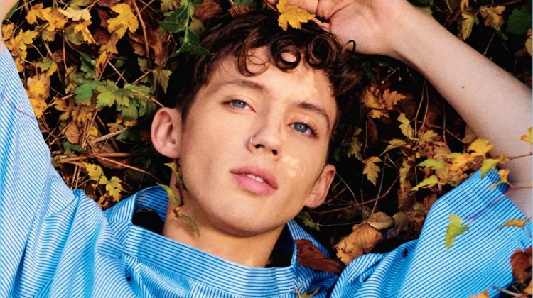 Troye Sivan covers Teen Vogue in a Comme des Garçons shirt.