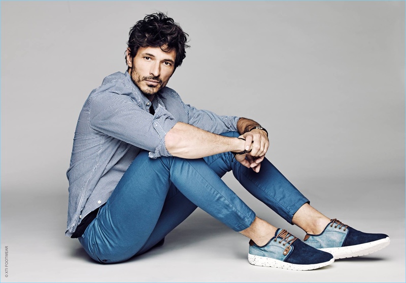 Spanish model Andres Velencoso goes casual in denim for Xti's spring-summer 2017 campaign.