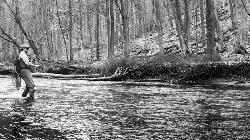 Jesse Gwin photographs his father Thom fly fishing.