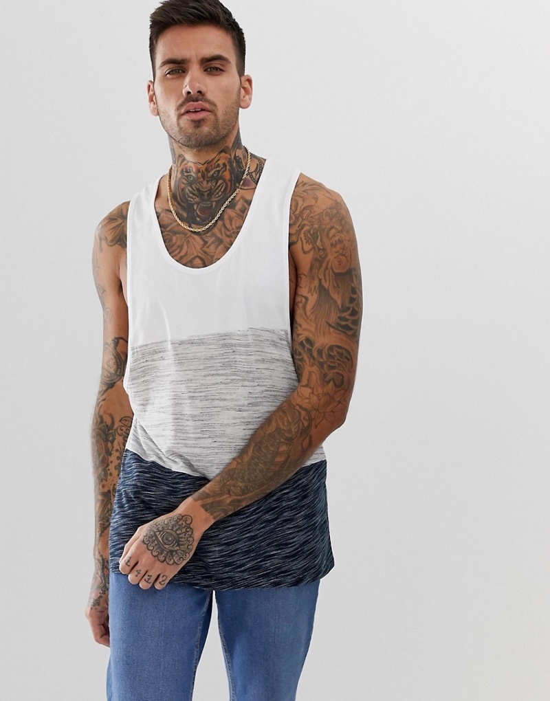 ASOS Design Extreme Racer Back Tank with Color Block $19 » Trending: Coachella Outfit Inspiration ASOS Design Extreme Racer Back Tank with Color Block $19