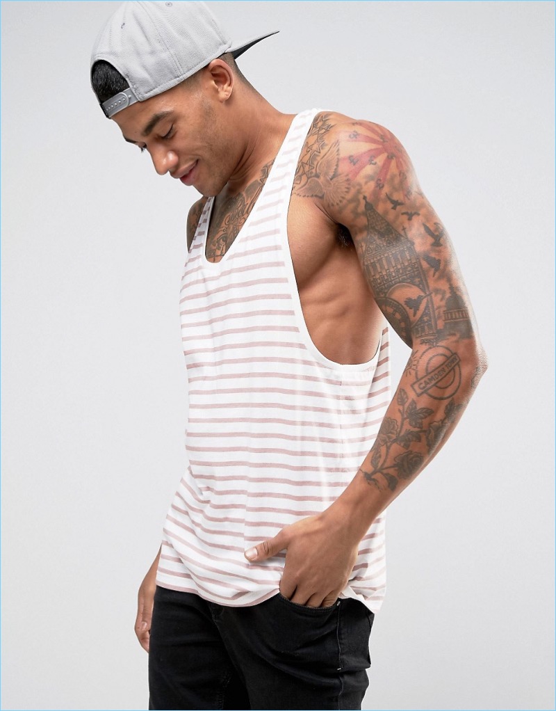 ASOS Stripe Tank With Extreme Racer Back