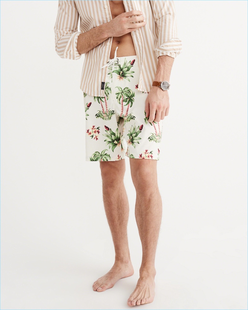 Abercrombie & Fitch Palm Tree Print Board Shorts