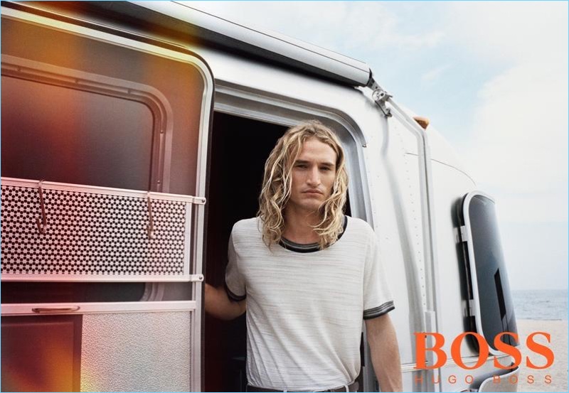 Model Gabriel Hulgich stars in BOSS Hugo Boss' spring-summer 2017 campaign.