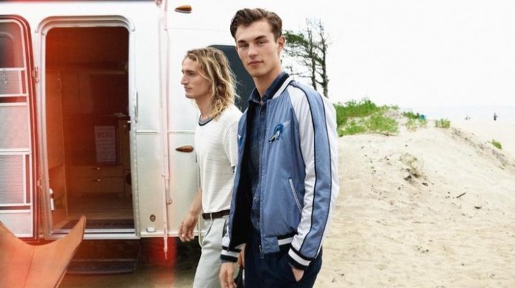 Kit Butler and Gabriel Hulgich take to the beach for BOSS Hugo Boss' spring-summer 2017 campaign.